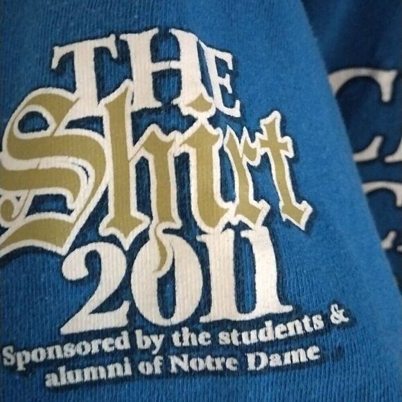 Vintage Notre Dame Football T-shirt, Large, Blue, Adidas - Picture 8 of 9